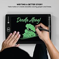 Portronics POR 1383 RuffPad 8.5E LCD Writing Pad – 8.5 Inch, Re-Writable, Safety Lock, Black