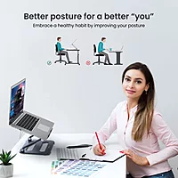 Portronics My Buddy K10 Laptop Stand – Metal Build | Foldable & Extendable | Cooling Fan | Grey