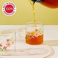 Borosil Vision Ayana Tea n Coffee Classic Mug Set of 6 Pcs 190 ml | Borosillicate Glass, Microwave Safe, Scratch Resistance, Lightweight | for Chai, Green Tea, Milk | Transparent