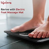 Lifelong EMS Foot Massager- Electric Foot Massager Machine for Pain Relief - 8 Modes, 19 Intensity Levels - Rechargeable, Wireless, Portable