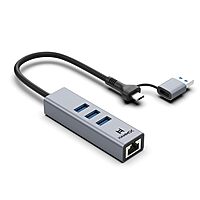 HAMMOK PRIME USB/Type-C Gigabit LAN + Hub 3.0 offers high-speed connectivity with multiple USB 3.0 ports, perfect for expanding your device's capabilities and enhancing productivity on the go.