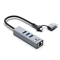 HAMMOK PRIME USB/Type-C Gigabit LAN + Hub 3.0 offers high-speed connectivity with multiple USB 3.0 ports, perfect for expanding your device's capabilities and enhancing productivity on the go.