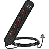 Frontech FT-3513 with 4 universal sockets, 5 m cable, LED indicator & surge protection. Long-reach, safe power for home or office.