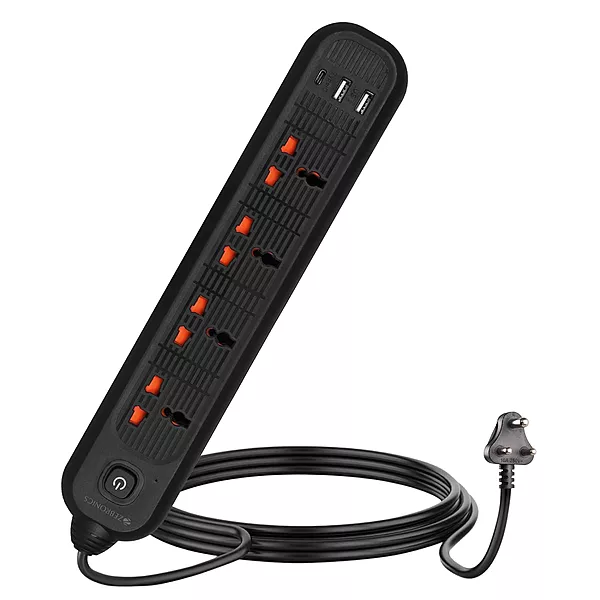 Frontech FT-3514 with 4 universal sockets, 1.5 m cable, LED indicator & surge protection. Compact and safe for everyday use.