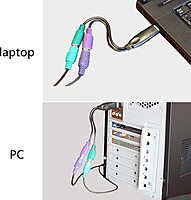 USB 2.0 Male to Dual PS/2 Female Converter ,Connector ,Adapter , Cable For Keyboard Mouse (Multicolor)