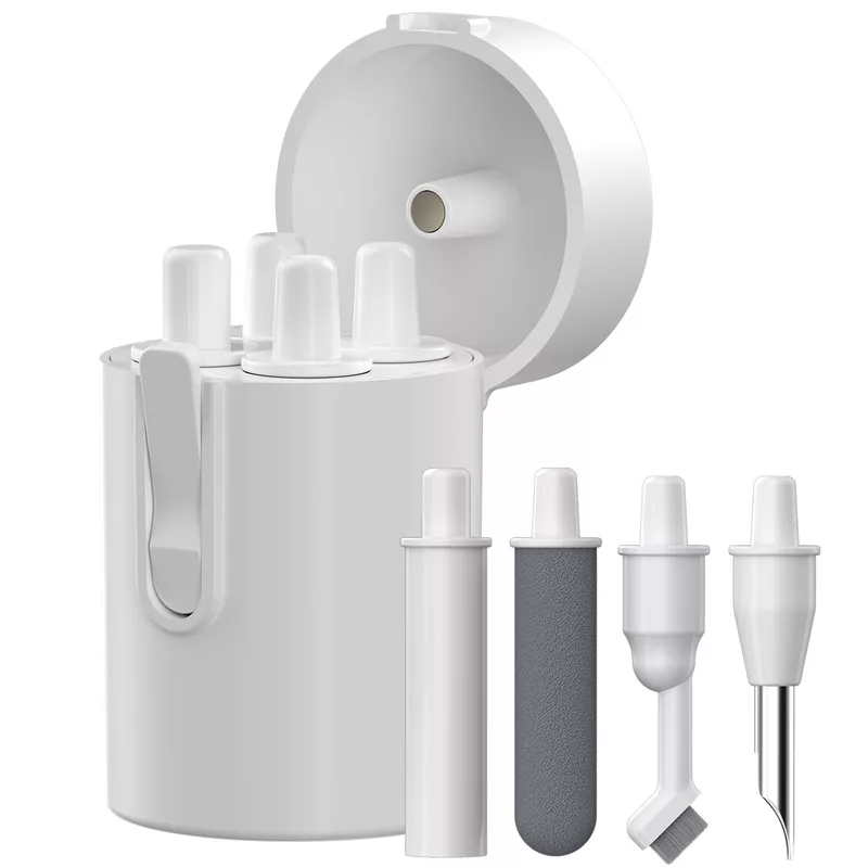 Portronics 5-in-1 Cleaning Kit: Essential for gadget maintenance. Includes microfiber cloth, brush, spray, and more. Ideal for tech enthusiasts!