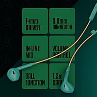 ZEBRONICS DC AQUAMAN edition BUDS 30 3.5mm stereo earphone with inline microphone for calling, volume control, multifunction button, 14mm drivers, stylish eartip design and 1.2 meter durable cable