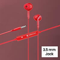 Zebronics Zeb-Bro in Ear Wired Earphones with Mic, 3.5mm Audio Jack, 10mm Drivers, Phone/Tablet Compatible