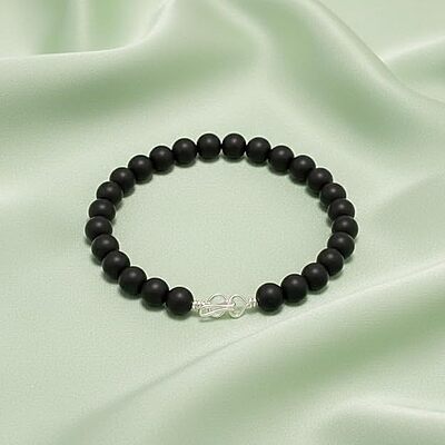 Silver Tied Karungali Bracelet