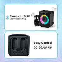 Portronics POR 2735 Apollo One 20W Bluetooth Speaker – BT 5.3  Wireless Karaoke Mic  RGB  Black