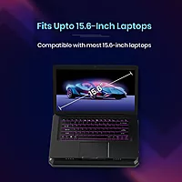 Portronics My Buddy AIR 5 Laptop Stand – Multi-Level | RGB Lighting | Cooling Fan | Black