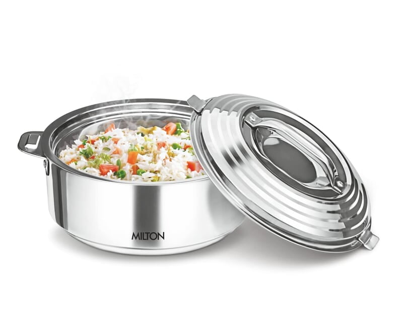 MILTON Galaxia 3500 Double Walled Stainless Steel Casserole, 3.33 litres, Silver