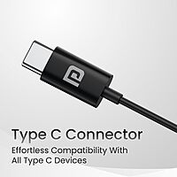 Portronics Conch Theta C – Type-C Earphones, with built-in Mic, sleek design, superior sound quality, comfortable fit, perfect for music lovers and calls, available in stylish black color.