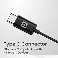Portronics Conch Theta C – Type-C Earphones, with built-in Mic, sleek design, superior sound quality, comfortable fit, perfect for music lovers and calls, available in stylish black color.