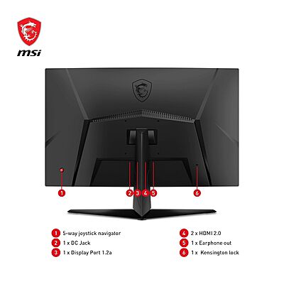 MSI, 27 Inch FHD Curved Gaming Monitor, 250Hz, 1ms, FreeSync Premium, G27C4X
