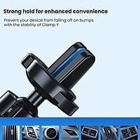 Portronics Clamp Y Adjustable Air Vent Mobile Holder for Car with 360° Rotational