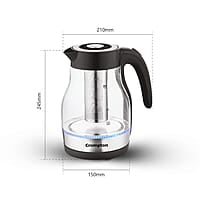 Crompton Deluxehot Glass Electric Kettle 1.7Ltr with Removable Infuser