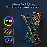 Portronics Hydra 10 Bluetooth + Wireless Keyboard – RGB Backlit | Black | 1 Year Warranty