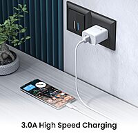 Portronics Konnect Link Micro USB Cable 3A Fast Charging 480Mbps Data Sync 1M White