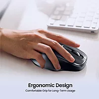 Portronics Toad 7 Wireless Mouse – Bluetooth 5.3 & 2.4GHz Wireless | Adjustable Sensitivity Up to 3200 DPI | Rechargeable Built-in Battery | Black