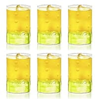 Borosil 350 ml Set of 6 pcs Medallions Vision Transparent Drinking Glass | Borosilicate Glass Tumblers for Water, Cold Drinks, Juice| Flame Proof, Microwave & Dishwasher Safe | For Daily use & Gifting