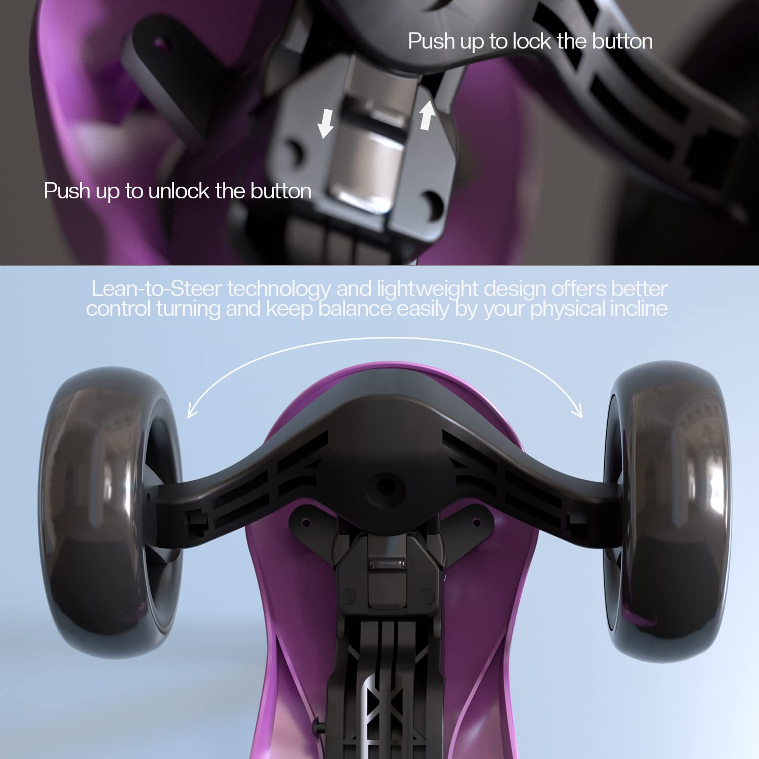 Baybee Alpha Glide Kick Scooter for Kids- Violet Baybee Alpha Glide Kick Scooter for Kids- Violet