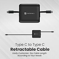 Portronics SnapCase 5 60W Multi Cable Kit – USB to Micro/Type-C/Lightning with Stand
