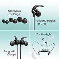 Ambrane Bassband Hyper Wireless Earphones with 27Hrs Playtime,3Hrs Playtime in 10 Mins Charge,Boostedbass Sound,Multifunctional Controls,Voice Assistance,Ipx4