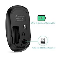 Joy Wireless + Bluetooth Mouse – Silent Click, Sleek Design, Black & White, Ergonomic Shape, Long Battery Life, Compatible with Multiple Devices, Perfect for Home & Office Use, Smooth Tracking.