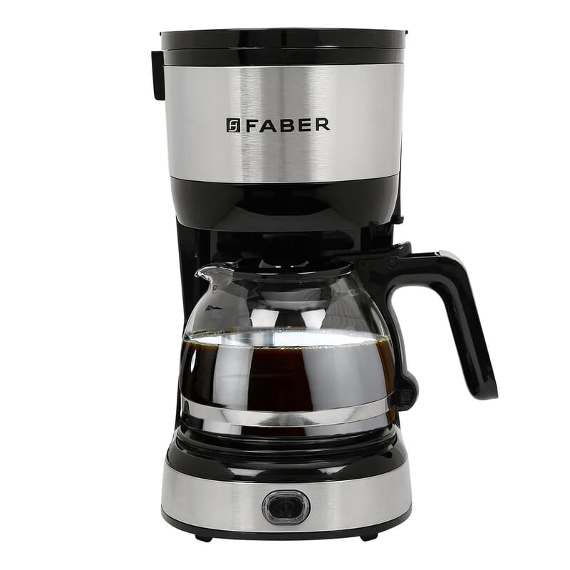 Faber 800W Drip Coffee Machine Brew 6 Cups Coffee in Less Than 6 mins 0.6L Capacity