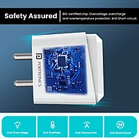 Portronics 10042 Adapto 12C Charger – 12W Single USB Port | Type-C Cable Included | White