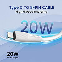POR 2718 Silklink C-Lightning – 20W USB-C to Lightning Soft Silicon Cable | 1M | White | 06 Months