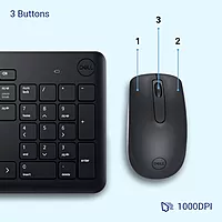 Dell Wireless Keyboard and Mouse (KM3322W) offers a seamless wireless experience with a compact design, long battery life, and reliable connectivity, perfect for home or office use.