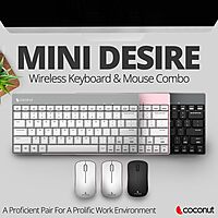 Coconut Mini Desire WK29+WM29 Combo (White, Grey Trim, Compact Design, Functional & Elegant, Perfect for Modern Decor, 1 Year Warranty)