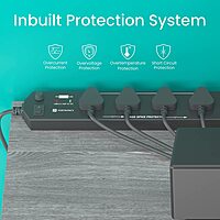 Portronics Power Plate 4 is a versatile extension board featuring 4 AC sockets and 2 USB ports. Ideal for home or office use, it ensures efficient power distribution and device charging.