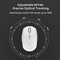 Portronics Toad 30 Wireless Mouse with 2.4 GHz Connectivity, USB Receiver, 6 Buttons, Adjustable DPI, Silicon Grip