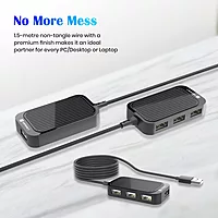 Portronics Mport 4D is a versatile 4-in-1 USB hub featuring multiple ports and a long cable for easy connectivity. Perfect for expanding your device's capabilities with convenience and efficiency.