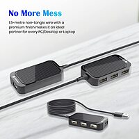 Portronics Mport 4D is a versatile 4-in-1 USB hub featuring multiple ports and a long cable for easy connectivity. Perfect for expanding your device's capabilities with convenience and efficiency.