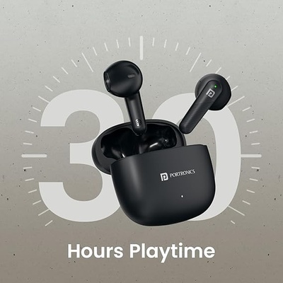 Portronics Harmonics Twins S18 in Ear TWS Earbuds with 30H Playtime, in Built HD Mic, Game/Music Mode, 13mm Dynamic Driver, Low Latency, Touch Control, Type C Fast Charging, Light Weight(Black) Portronics Harmonics Twins S18 in Ear TWS Earbuds with 30H Playtime, in Built HD Mic, Game/Music Mode, 13mm Dynamic Driver, Low Latency, Touch Control, Type C Fast Charging, Light Weight(Black)