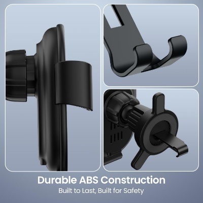 Portronics Charge Clamp 4 Wireless Car Charger with 15 Watts Fast Charging, AC Vent Mount, 360° Rotation, Strong Grip, Free Type-C Cable, Qi Charger for iPhone & Android Smartphones(Black) Portronics Charge Clamp 4 Wireless Car Charger with 15 Watts Fast Charging, AC Vent Mount, 360° Rotation, Strong Grip, Free Type-C Cable, Qi Charger for iPhone & Android Smartphones(Black)