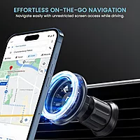 Portronics Mogun 2 – Magnetic Car Mobile Holder, 360° rotation for optimal viewing, strong magnetic grip, easy installation, compatible with all smartphones, perfect for hands-free navigation.
