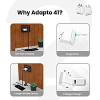 Portronics 10032 Adapto 41C Charger – 2.4A Single USB Port | Type-C Cable Included | White