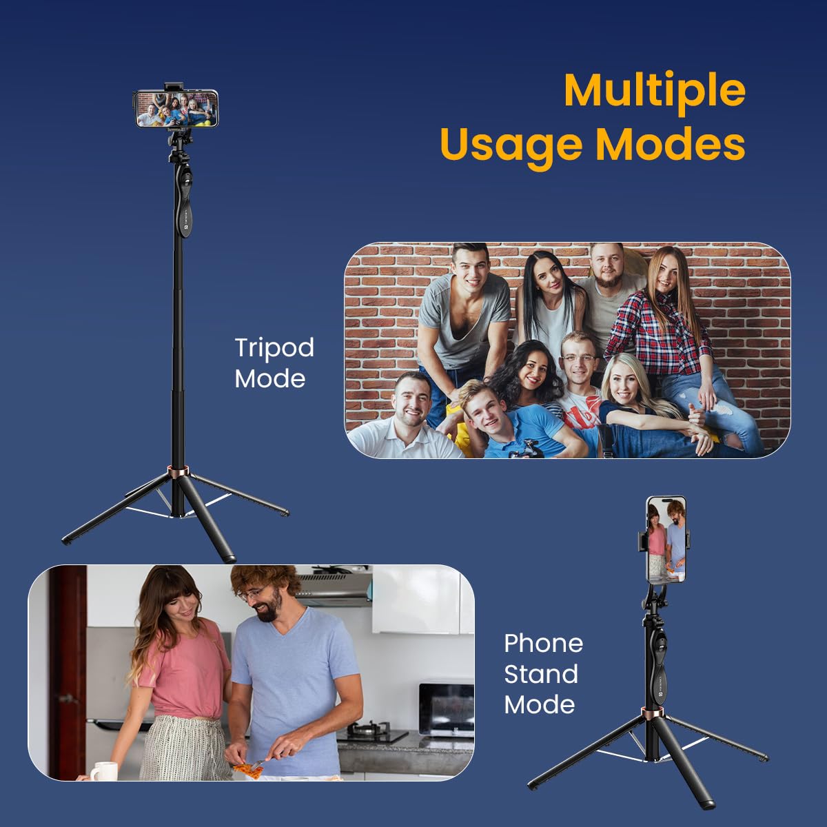 Portronics Lumistick Pro – 360° Smart Selfie Stick: Capture amazing selfies with 360° rotation, Bluetooth, and built-in LED light.
