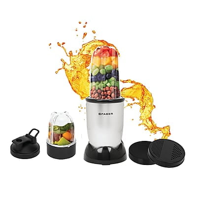Faber 2-In-1 Sportz Blender Smoothie & Grinding Jar 400 Watts 1 Sipper Cap & 3 Lids, 2 Spill Proof Jars