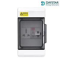 4-Way EV Charging MCB Box | IP66 Weatherproof Outdoor DB with 3-Pin 6A Socket & Sibass 32A 2-Pole AC MCB