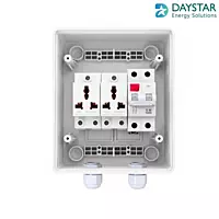 6-Way EV Charging MCB Box | IP66 Weatherproof Outdoor DB with 3-Pin 6A Double Socket & Sibass 32A 2-Pole AC MCB
