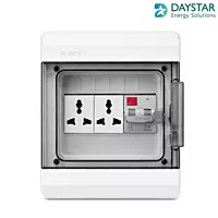 6-Way EV Charging MCB Box | IP66 Weatherproof Outdoor DB with 3-Pin 6A Double Socket & Sibass 32A 2-Pole AC MCB