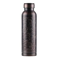 MILTON Copper Swasth Water Bottle, 940 ml, Black Lotus Lacquer Coating, Curved bottle