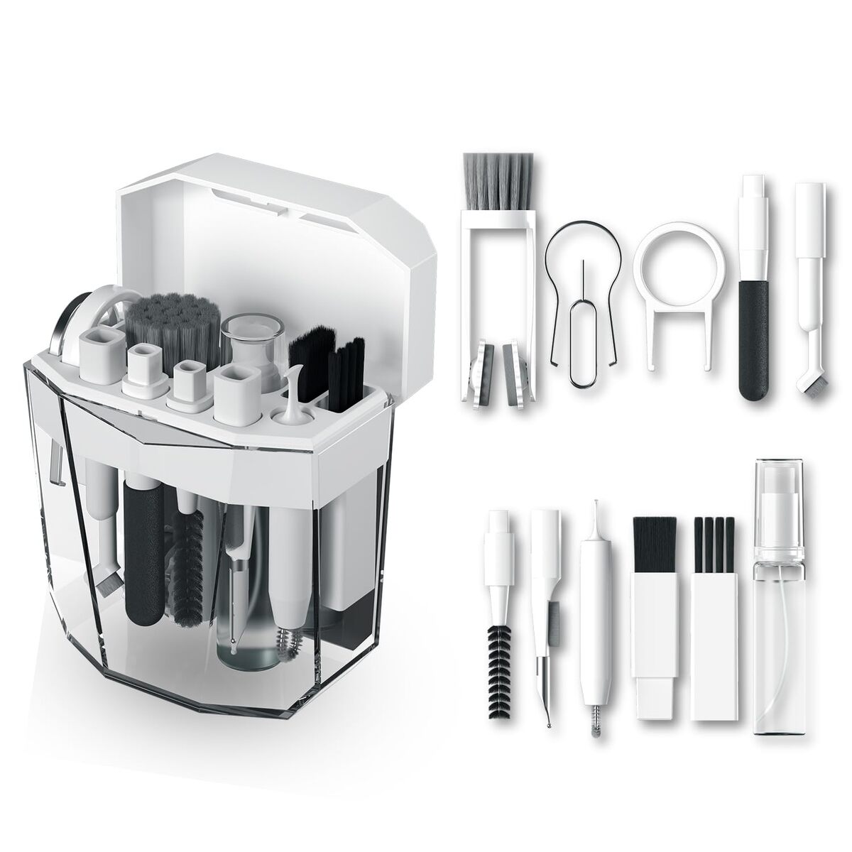 Portronics Clean ONE 16-In-1 Cleaning Kit for Laptop, Mobiles, and Tablets – White