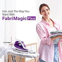 Crompton Fabrimagic Plus 1250 W Steam Iron with 200 ml water tank, Upto 13g /min Steam Output and Teflon Coating Soleplate